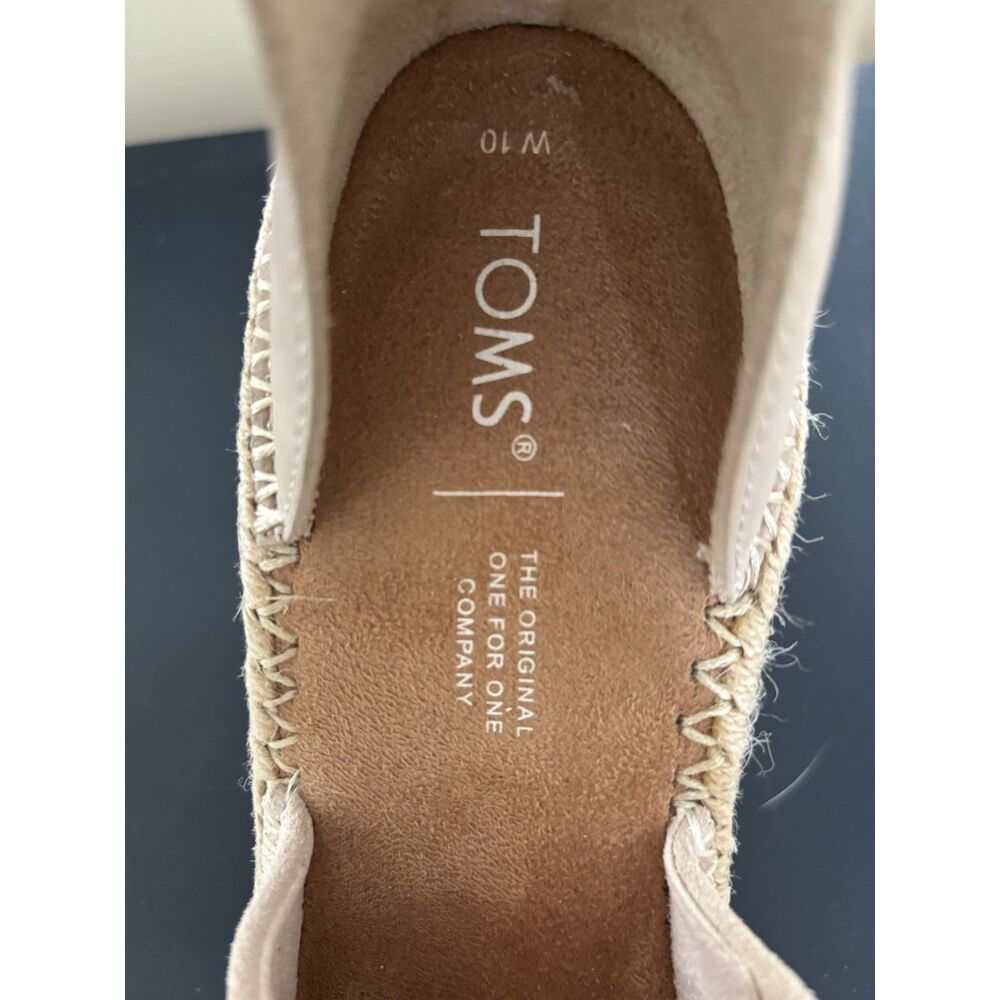 TOMS Wedge Sandal, Ankle Strap, Beige/Tan, Espadrille, Size 10 W